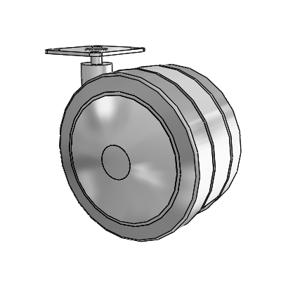 Grey Tech Top Plate Swivel Caster with 5 x 2.7813 Thermoplastic Rubber Wheel
