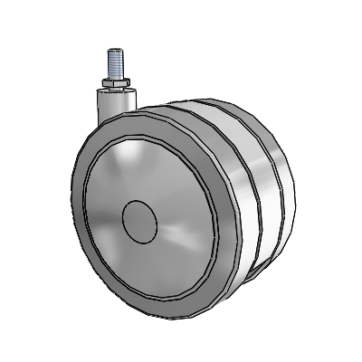 Grey Tech Threaded Stem Swivel Caster with 5 x 2.7813 Thermoplastic Rubber Wheel