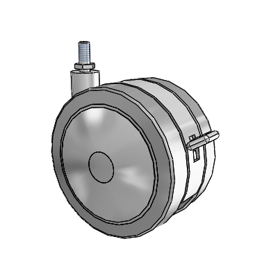 Grey Tech Threaded Stem Swivel Caster with 5 x 2.7813 Thermoplastic Rubber Wheel and Brake