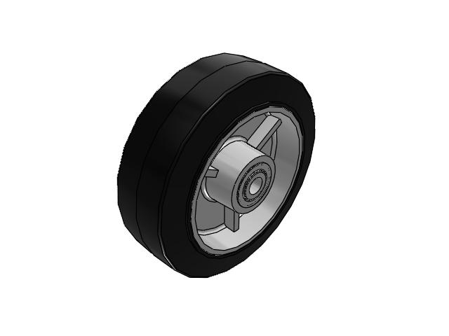 MD Rubber on Aluminum 6 x 2 Wheel with Straight Bearing