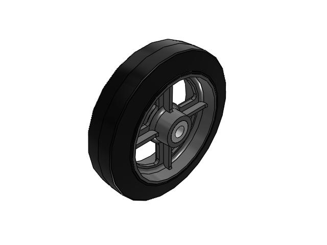 MH Rubber on Cast Iron 8 x 2 Wheel with Straight Bearing