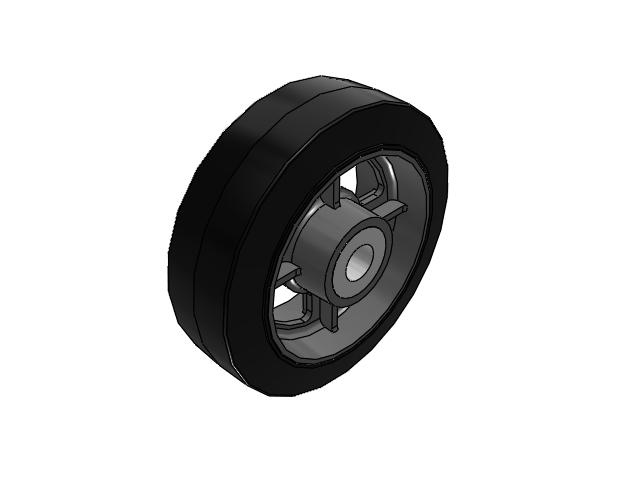 MH Rubber on Cast Iron 8 x 2-1/2 Wheel with Straight Bearing