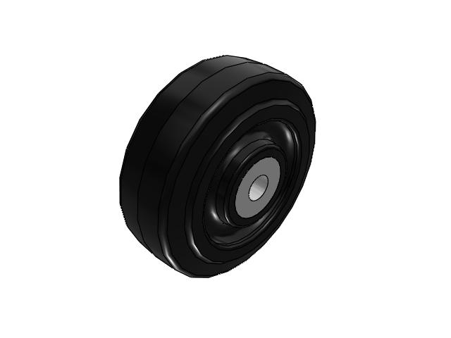 MR Rubber on Cast Iron 4 x 1-1/2 Wheel with Straight Roller Bearing