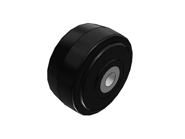 MR Rubber on Cast Iron 6 x 3 Wheel with Straight Roller Bearing