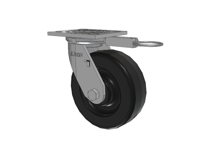 16 Series Top Plate Swivel Caster with 6 x 2 Black Phenolic Resin TM - Phenolic Wheel