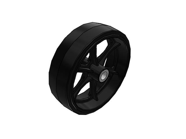 MR Rubber on Cast Iron 16 x 5 Wheel with Straight Roller Bearing