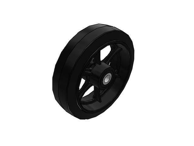 MR Rubber on Cast Iron 18 x 5 Wheel with Straight Roller Bearing