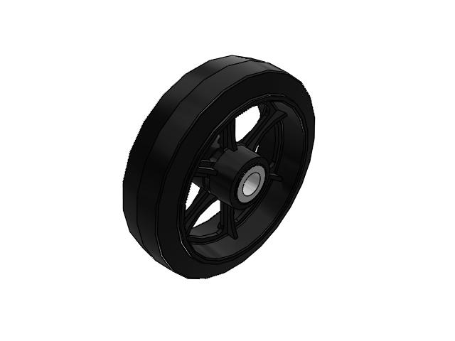 MR Rubber on Cast Iron 18 x 5 Wheel with Straight Roller Bearing