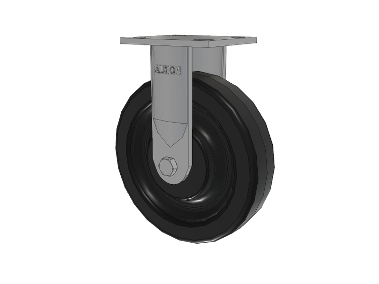 16 Series Top Plate Rigid Caster with 8 x 2 Black Phenolic Resin TM - Phenolic Wheel
