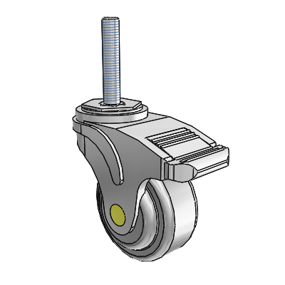 Next Generation Threaded Stem Swivel Caster with 3 x 1.25 QuikStart Wheel and Directional Lock Brake