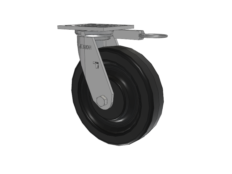 16 Series Top Plate Swivel Caster with 8 x 2 Black Phenolic Resin TM - Phenolic Wheel
