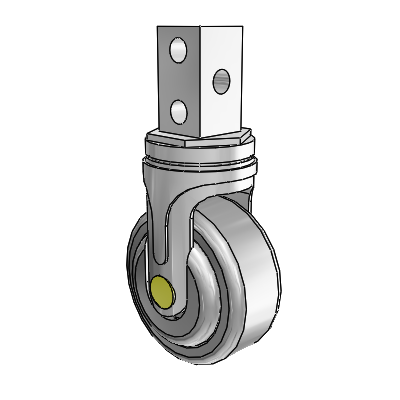 Next Generation Square Stem Swivel Caster with 3 x 1.25 QuikStart Wheel