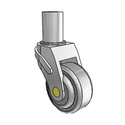 Next Generation Round Stem Swivel Caster with 3 x 1.25 QuikStart Wheel