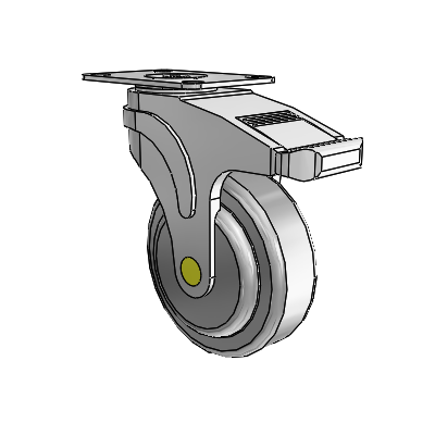 Next Generation Antistatic Top Plate Swivel Caster with 4 x 1.25 QuikStart Wheel and Directional Lock Brake