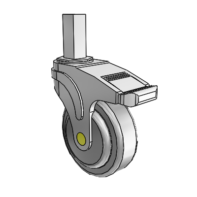 Next Generation Square Stem Swivel Caster with 4 x 1.25 QuikStart Wheel and Total Lock Brake