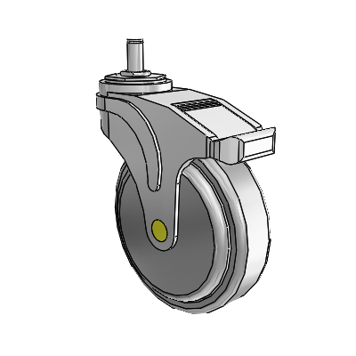 Next Generation Antistatic Grip Ring Stem Swivel Caster with 5 x 1.25 QuikStart Wheel and Directional Lock Brake