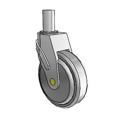 Next Generation Round Stem Swivel Caster with 5 x 1.25 QuikStart Wheel