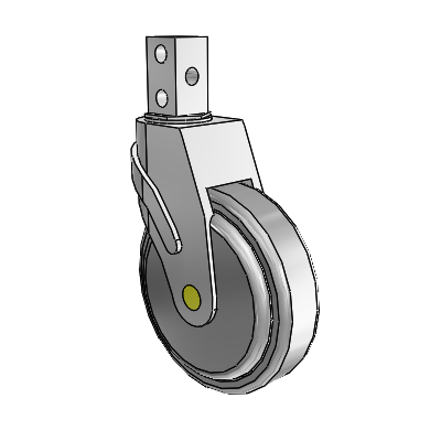 Next Generation Square Stem Swivel Caster with 5 x 1.25 QuikStart Wheel