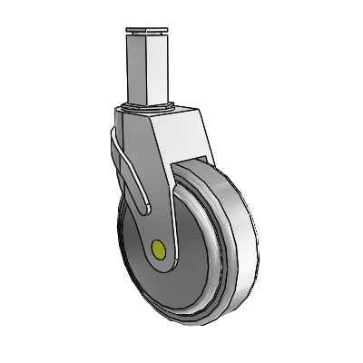 Next Generation Square Stem Swivel Caster with 5 x 1.25 QuikStart Wheel