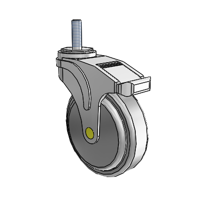 Next Generation Threaded Stem Swivel Caster with 5 x 1.25 QuikStart Wheel and Total Lock Brake