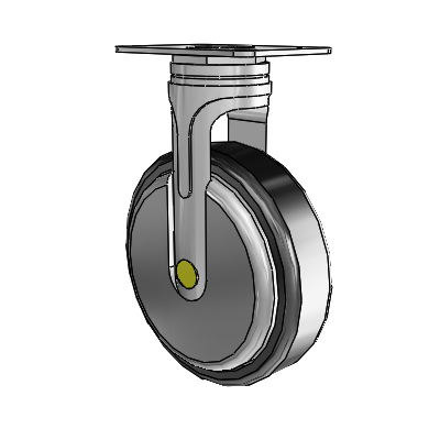 Next Generation Top Plate Rigid Caster with 5 x 1.25 Santoprene Wheel