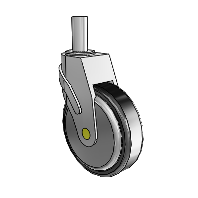 Next Generation Round Stem Swivel Caster with 5 x 1.25 Santoprene Wheel