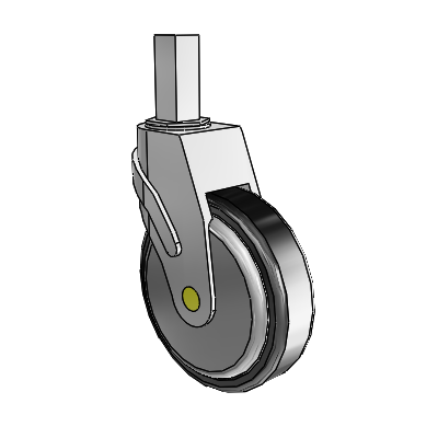 Next Generation Square Stem Swivel Caster with 5 x 1.25 Santoprene Wheel