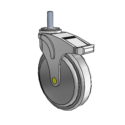 Next Generation Threaded Stem Swivel Caster with 6 x 1.25 QuikStart Wheel and Directional Lock Brake