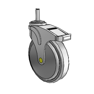 Next Generation Grip Ring Swivel Caster with 6 x 1.25 QuikStart Wheel and Total Lock Brake