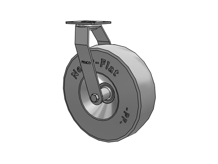 PF - Never-Flat Swivel Caster with 12.677 x 3.937 4.10/3.50-6 Wheel and Cam Brake