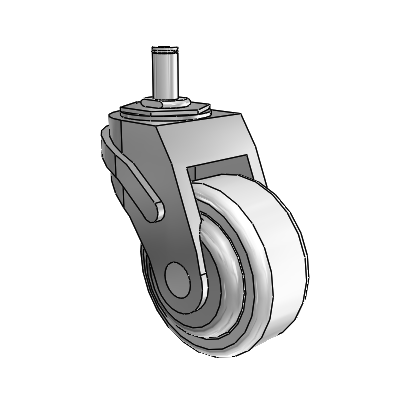Next Generation Grip Ring Stem Swivel Caster with 3 x 1.25 Antimicrobial Rubber Wheel