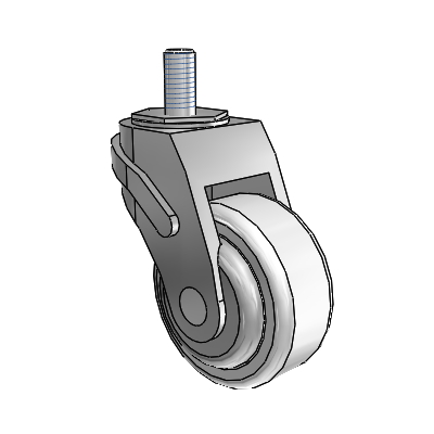 Next Generation Threaded Stem Swivel Caster with 3 x 1.25 Antimicrobial Rubber Wheel