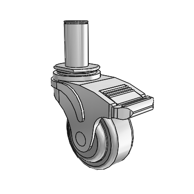 Next Generation Grip Ring Stem Swivel Caster with 3 x 1.25 QuikStart Wheel and Directional Lock Brake