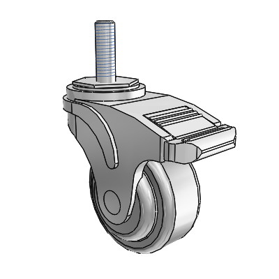 Next Generation Threaded Stem Swivel Caster with 3 x 1.25 QuikStart Wheel and Directional Lock Brake