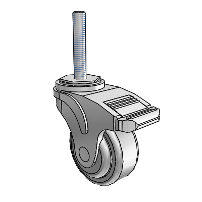 Next Generation Threaded Stem Swivel Caster with 3 x 1.25 QuikStart Wheel and Directional Lock Brake