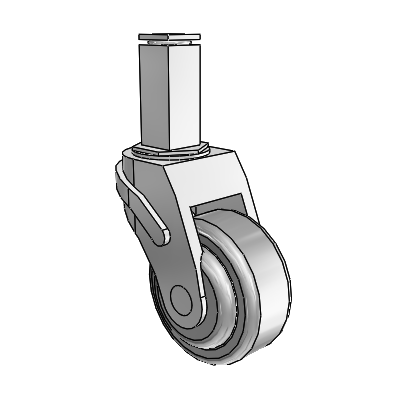 Next Generation Square Stem Swivel Caster with 3 x 1.25 QuikStart Wheel