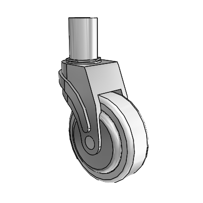 Next Generation Round Stem Swivel Caster with 4 x 1.25 Antimicrobial Rubber Wheel