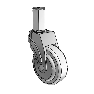 Next Generation Square Stem Swivel Caster with 4 x 1.25 Antimicrobial Rubber Wheel