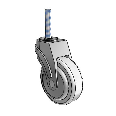 Next Generation Threaded Stem Swivel Caster with 4 x 1.25 Antimicrobial Rubber Wheel