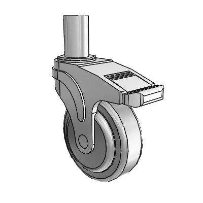 Next Generation Round Stem Swivel Caster with 4 x 1.25 QuikStart Wheel and Directional Lock Brake