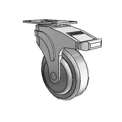 Next Generation Top Plate Swivel Caster with 4 x 1.25 QuikStart Wheel and Directional Lock Brake
