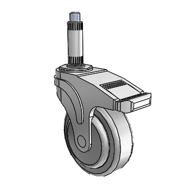 Next Generation Expanding Adapter Stem Swivel Caster with 4 x 1.25 QuikStart Wheel and Directional Lock Brake