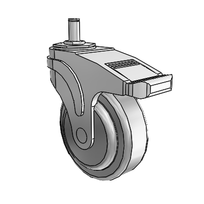 Next Generation Grip Ring Stem Swivel Caster with 4 x 1.25 QuikStart Wheel and Total Lock Brake