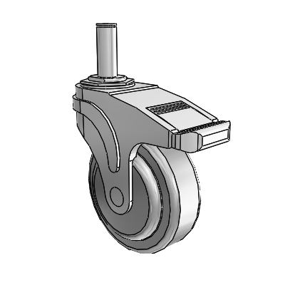 Next Generation Grip Ring Stem Swivel Caster with 4 x 1.25 QuikStart Wheel and Total Lock Brake