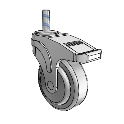 Next Generation Threaded Stem Swivel Caster with 4 x 1.25 QuikStart Wheel and Total Lock Brake