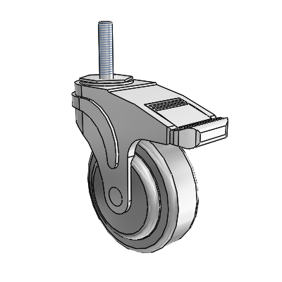 Next Generation Threaded Stem Swivel Caster with 4 x 1.25 QuikStart Wheel and Total Lock Brake