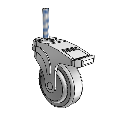 Next Generation Threaded Stem Swivel Caster with 4 x 1.25 QuikStart Wheel and Total Lock Brake