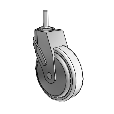 Next Generation Grip Ring Stem Swivel Caster with 5 x 1.25 Antimicrobial Rubber Wheel