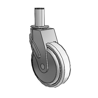 Next Generation Grip Ring Stem Swivel Caster with 5 x 1.25 Antimicrobial Rubber Wheel