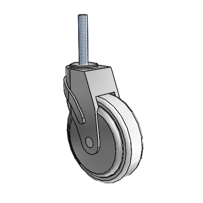 Next Generation Threaded Stem Swivel Caster with 5 x 1.25 Antimicrobial Rubber Wheel